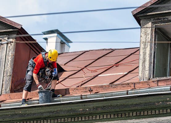 Artisan qui fait du démoussage